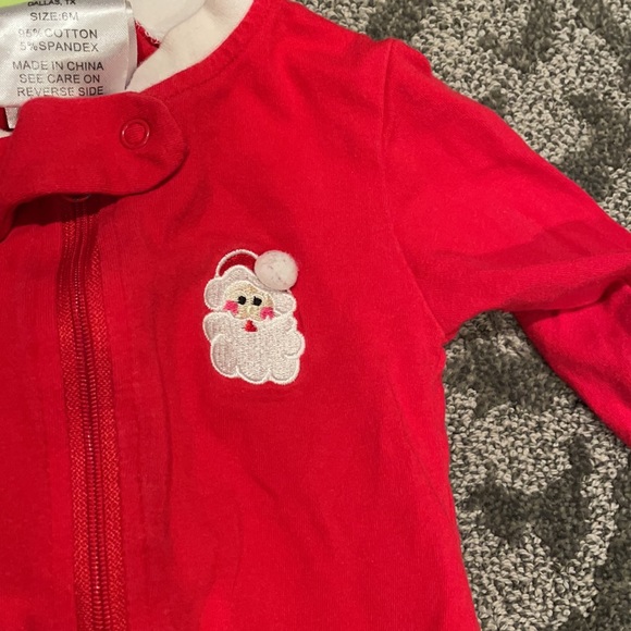 Classic Whimsey Santa Jammies ‘C’ ruffle bottom - Picture 3 of 4
